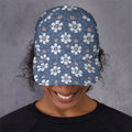 Flower Denim Jeans Pattern Print Baseball Cap