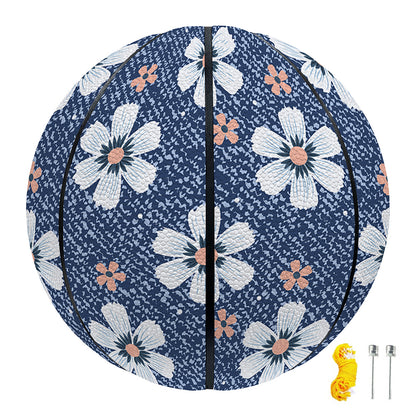 Flower Denim Jeans Pattern Print Basketball