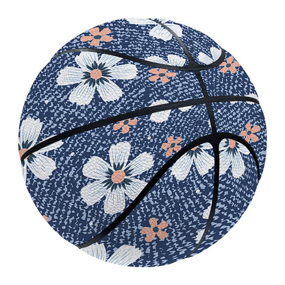 Flower Denim Jeans Pattern Print Basketball