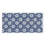 Flower Denim Jeans Pattern Print Beach Towel