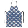 Flower Denim Jeans Pattern Print Bib Apron With Pocket