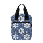 Flower Denim Jeans Pattern Print Bible Tote Bag