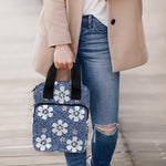 Flower Denim Jeans Pattern Print Bible Tote Bag