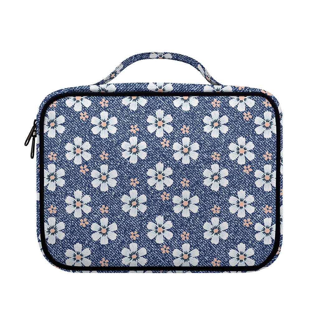 Flower Denim Jeans Pattern Print Briefcase Bible Bag