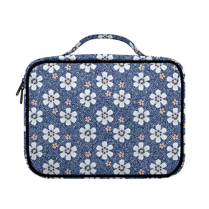 Flower Denim Jeans Pattern Print Briefcase Bible Bag