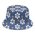 Flower Denim Jeans Pattern Print Bucket Hat