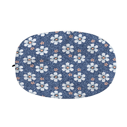 Flower Denim Jeans Pattern Print Car Side Mirror Covers