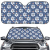 Flower Denim Jeans Pattern Print Car Windshield Sun Shade