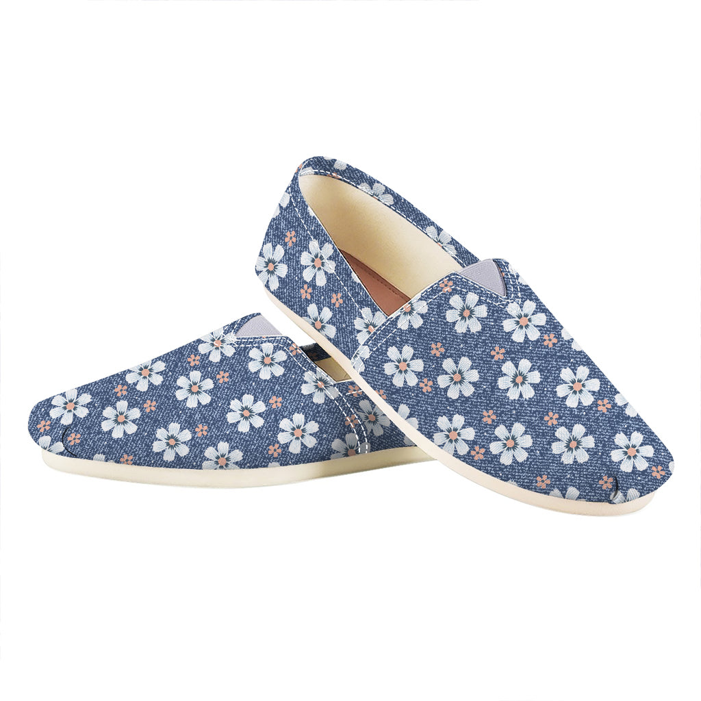 Flower Denim Jeans Pattern Print Casual Shoes