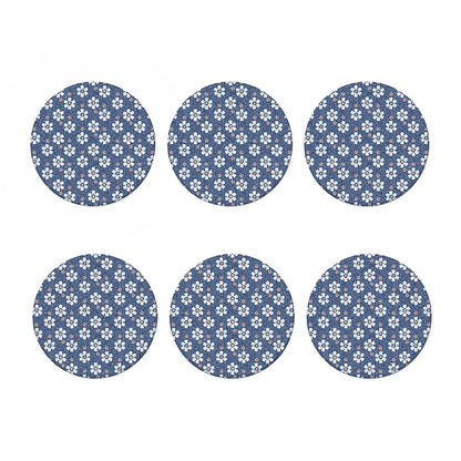 Flower Denim Jeans Pattern Print Coaster Set