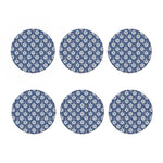 Flower Denim Jeans Pattern Print Coaster Set