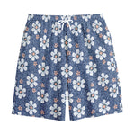 Flower Denim Jeans Pattern Print Cotton Shorts