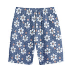 Flower Denim Jeans Pattern Print Cotton Shorts