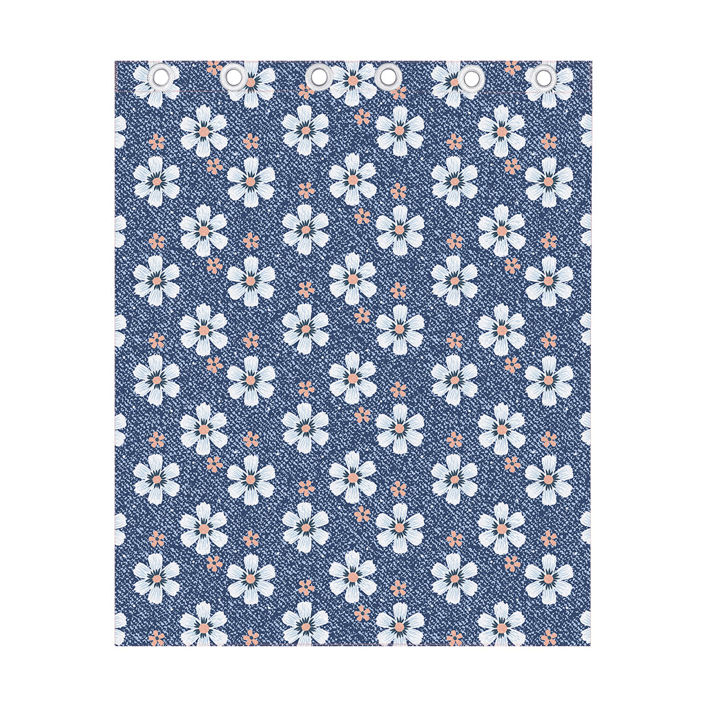 Flower Denim Jeans Pattern Print Curtain