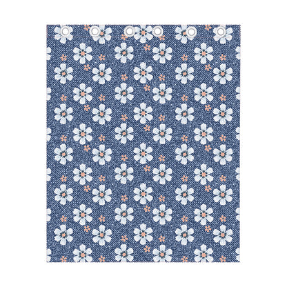 Flower Denim Jeans Pattern Print Curtain