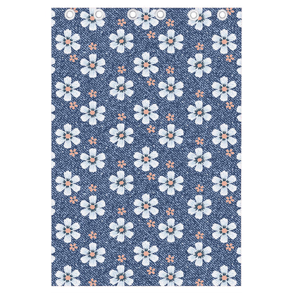 Flower Denim Jeans Pattern Print Curtain