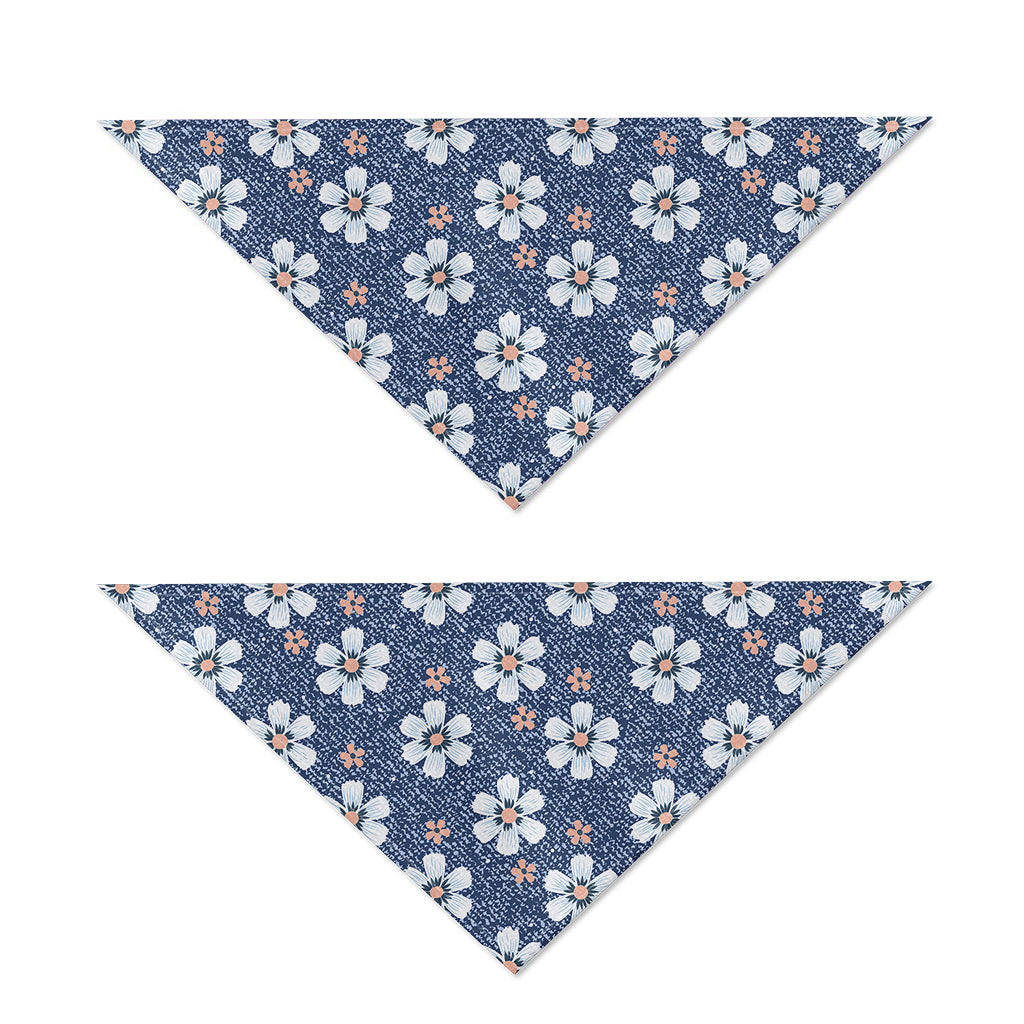 Flower Denim Jeans Pattern Print Dog Bandana