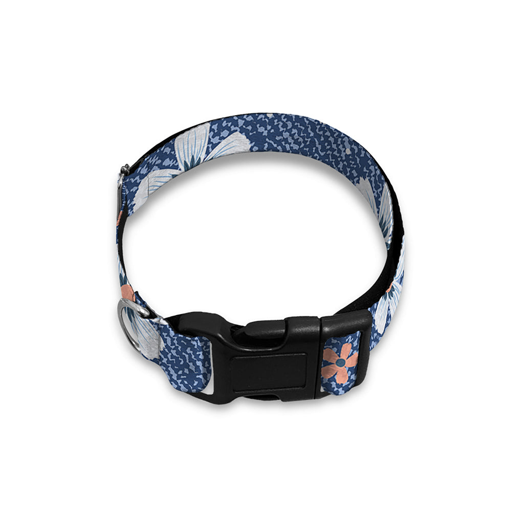 Flower Denim Jeans Pattern Print Dog Collar