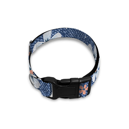 Flower Denim Jeans Pattern Print Dog Collar