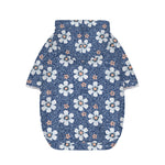 Flower Denim Jeans Pattern Print Dog Zip Up Hoodie