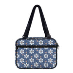 Flower Denim Jeans Pattern Print Double Strap Bible Bag