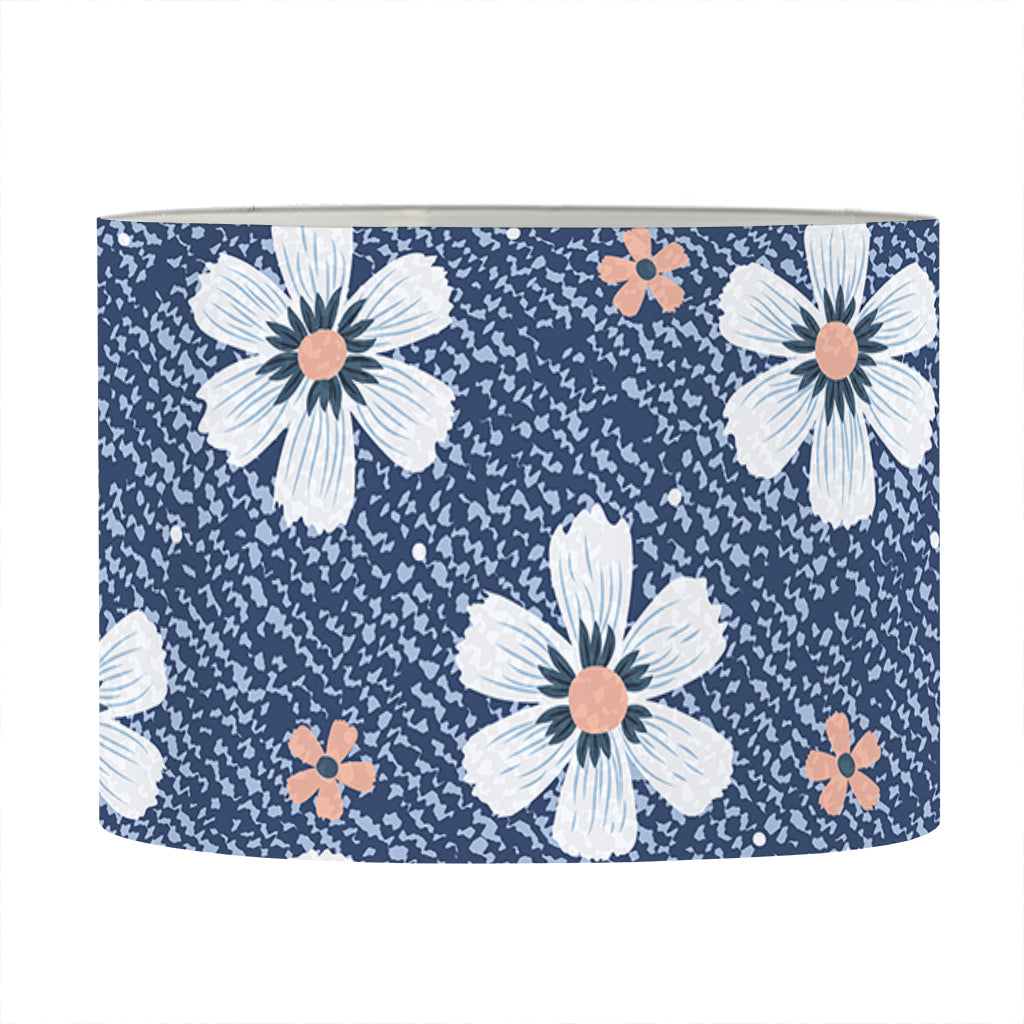 Flower Denim Jeans Pattern Print Drum Lamp Shade