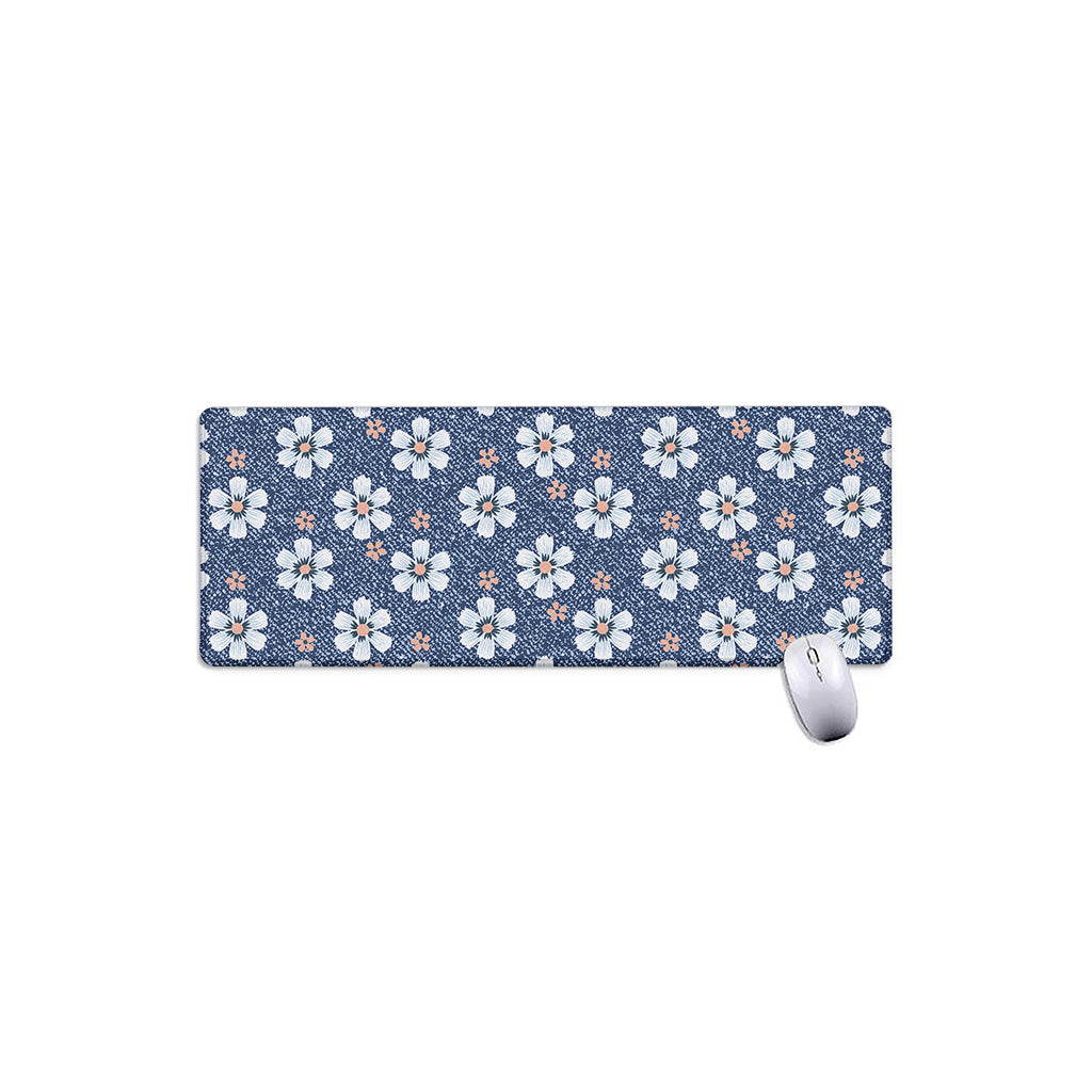Flower Denim Jeans Pattern Print Extended Mouse Pad