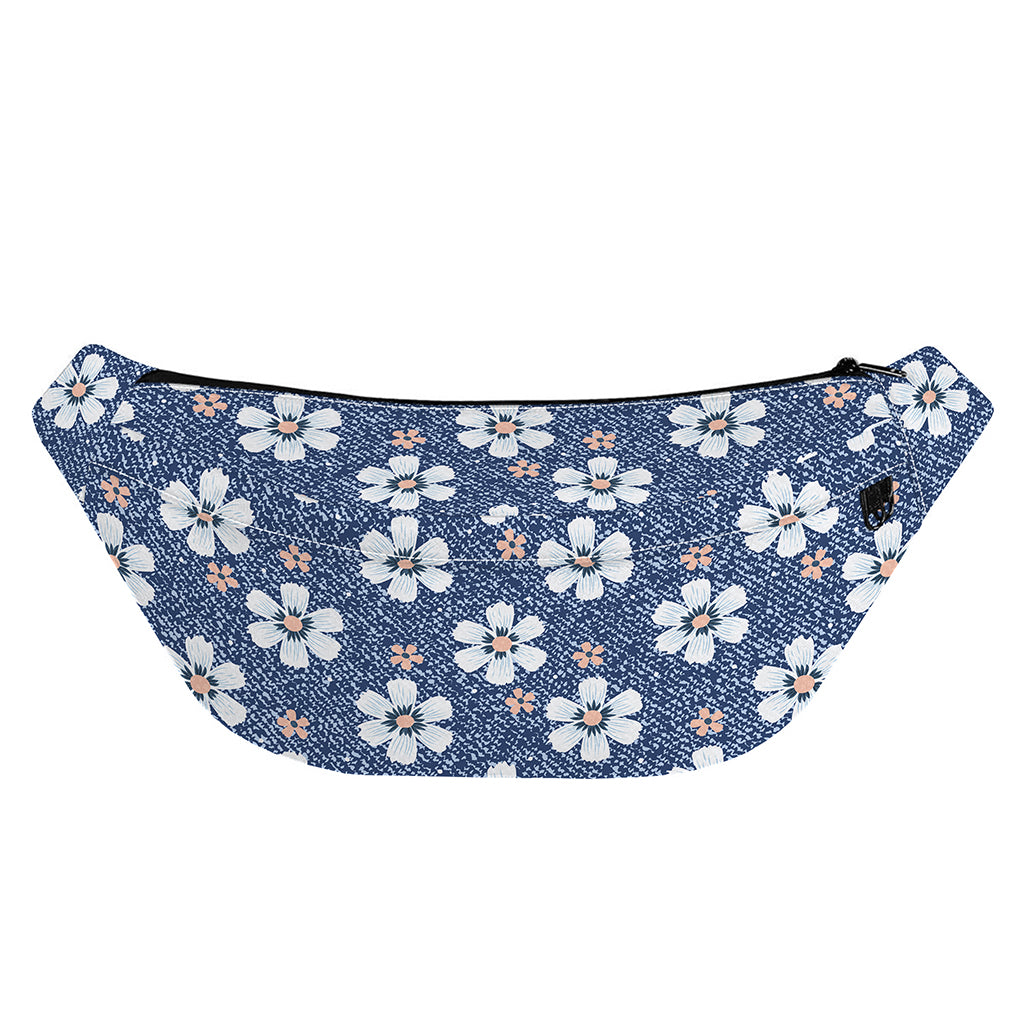 Flower Denim Jeans Pattern Print Fanny Pack