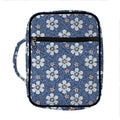 Flower Denim Jeans Pattern Print Front Pocket Bible Bag
