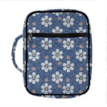Flower Denim Jeans Pattern Print Front Pocket Bible Bag