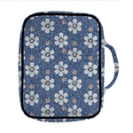 Flower Denim Jeans Pattern Print Front Pocket Bible Bag