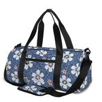Flower Denim Jeans Pattern Print Gym Bag