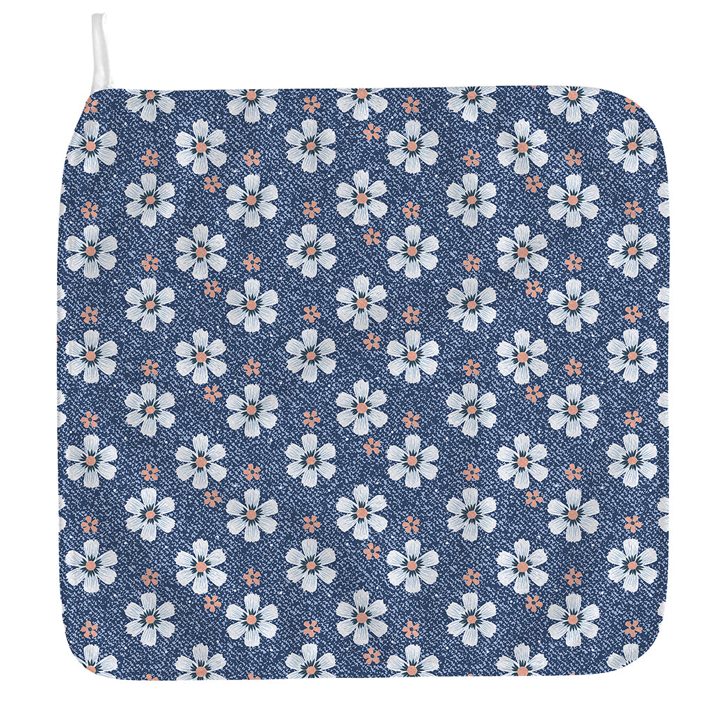 Flower Denim Jeans Pattern Print Hand Towel