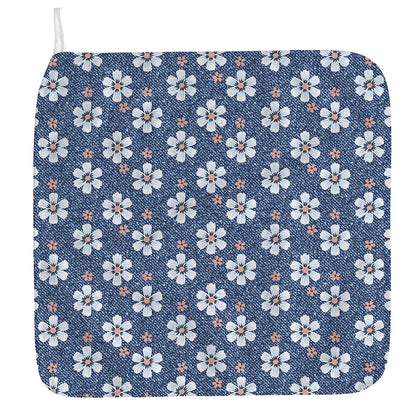 Flower Denim Jeans Pattern Print Hand Towel