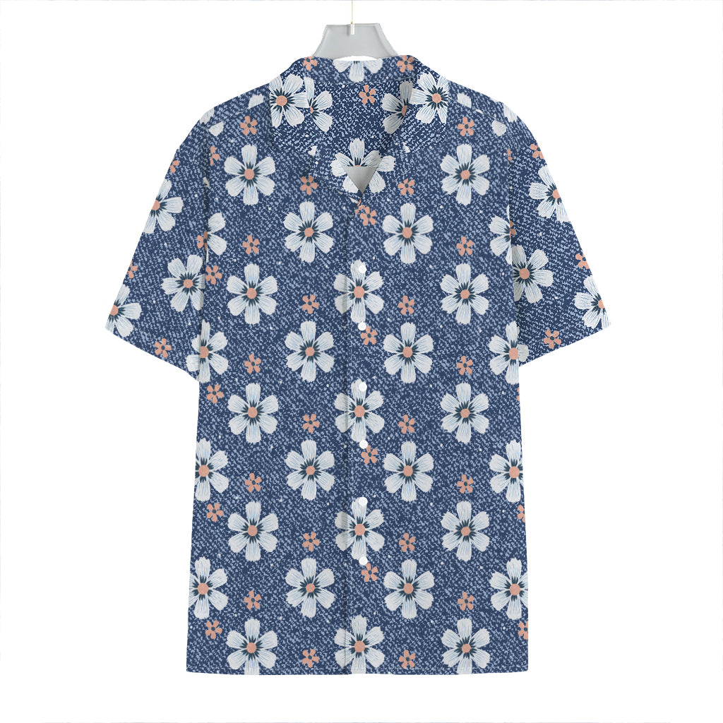 Flower Denim Jeans Pattern Print Hawaiian Shirt