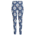Flower Denim Jeans Pattern Print High-Waisted Pocket Leggings