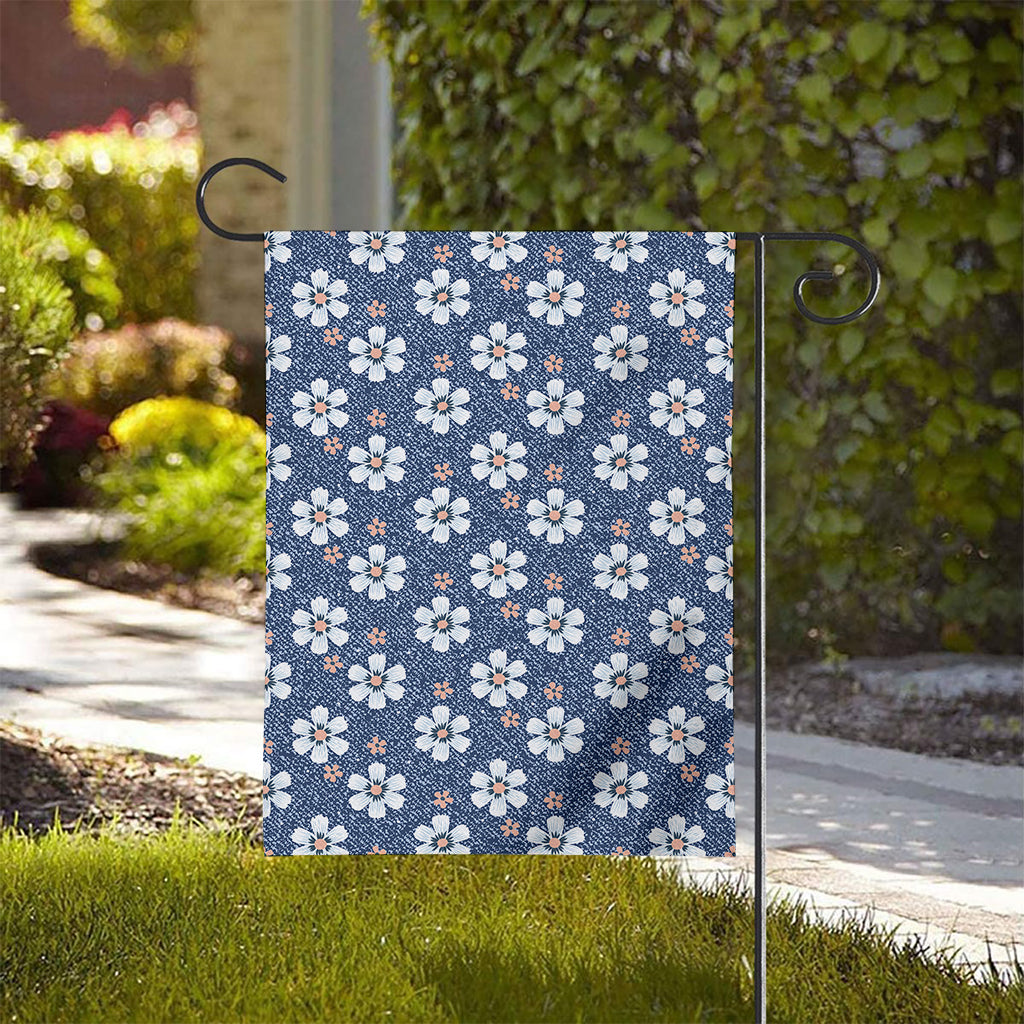 Flower Denim Jeans Pattern Print House Flag