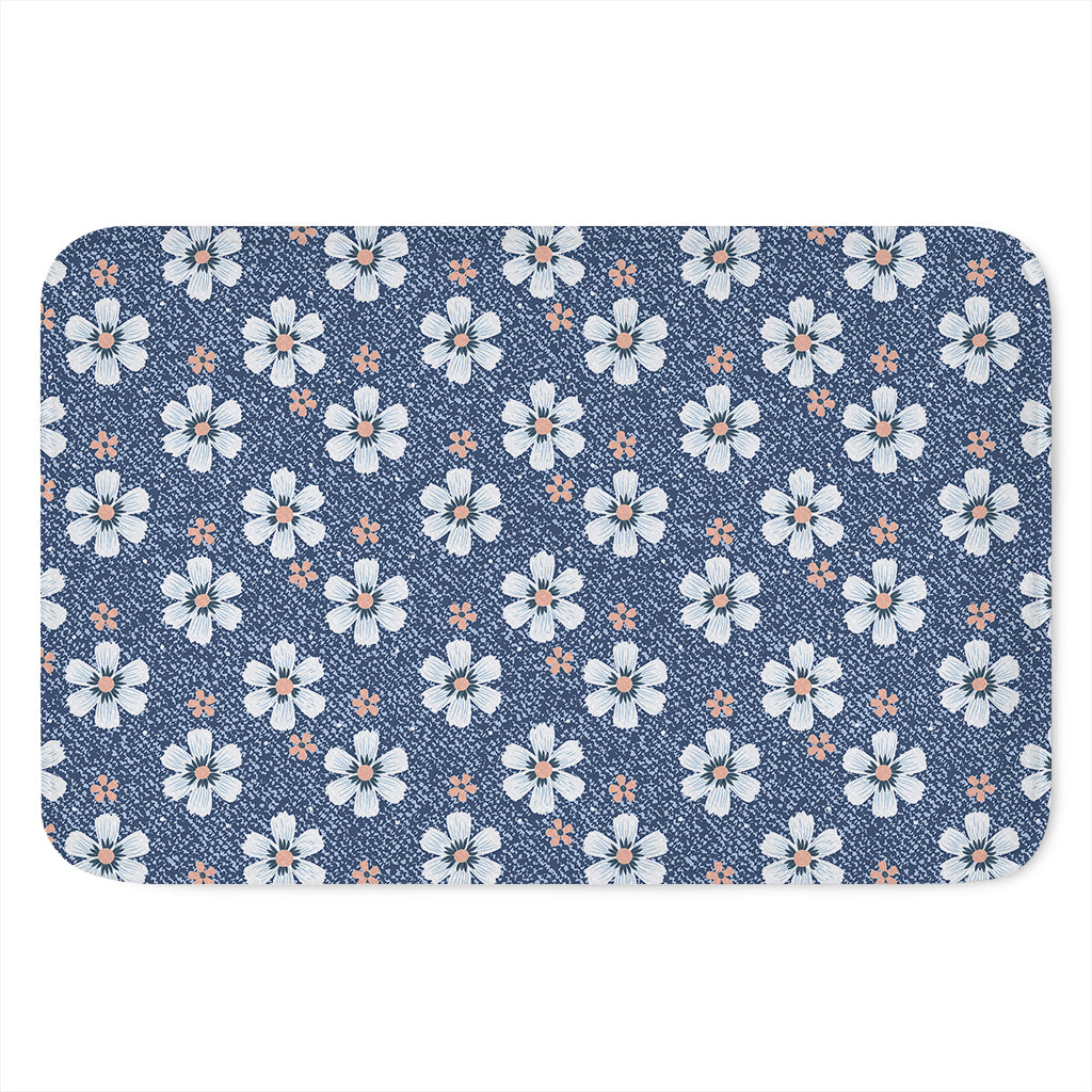 Flower Denim Jeans Pattern Print Indoor Door Mat