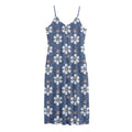 Flower Denim Jeans Pattern Print Jersey Midi Cami Dress