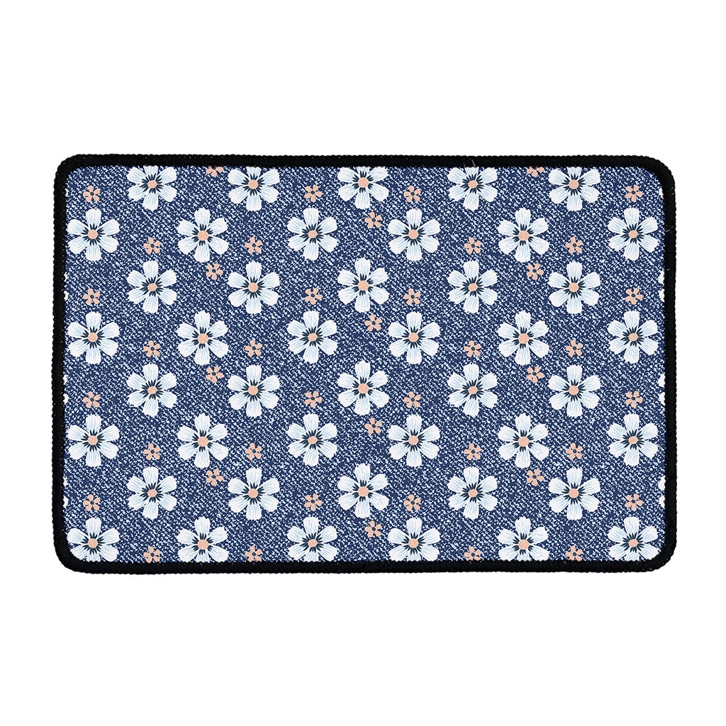 Flower Denim Jeans Pattern Print Kitchen Mat