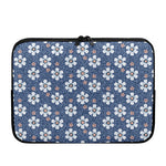 Flower Denim Jeans Pattern Print Laptop Sleeve
