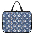 Flower Denim Jeans Pattern Print Laptop Sleeve With Handle
