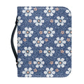 Flower Denim Jeans Pattern Print Leather Bible Cover