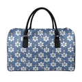 Flower Denim Jeans Pattern Print Leather Duffel Bag