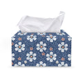 Flower Denim Jeans Pattern Print Leather Tissue Box Cover