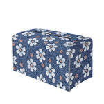 Flower Denim Jeans Pattern Print Leather Tissue Box Cover
