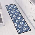 Flower Denim Jeans Pattern Print Long Kitchen Mat