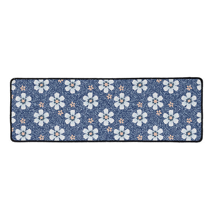 Flower Denim Jeans Pattern Print Long Kitchen Mat