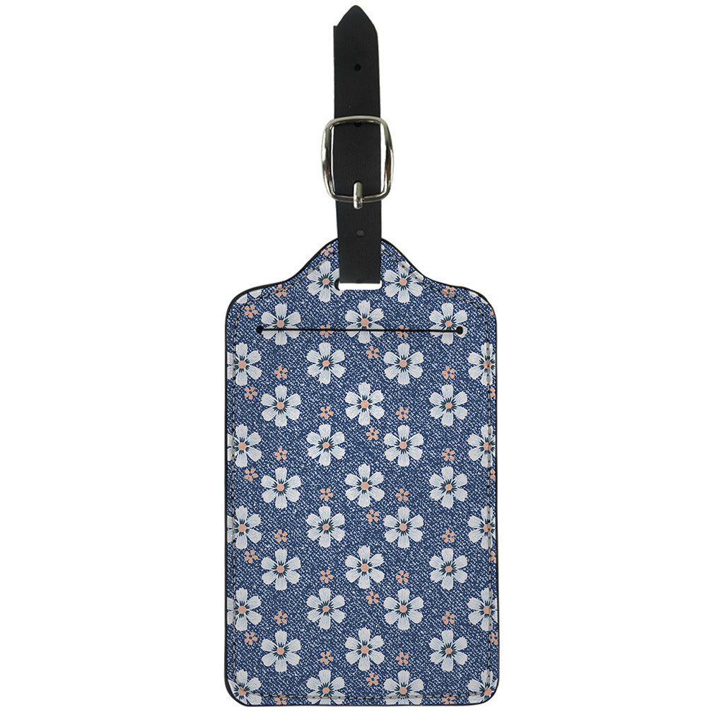 Flower Denim Jeans Pattern Print Luggage Tag