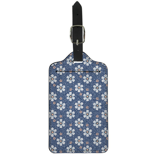 Flower Denim Jeans Pattern Print Luggage Tag